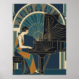 Art Deco-pianoaffiche Poster
