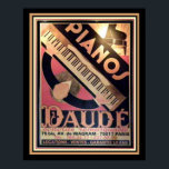 Art Deco "Pianos Daude" Poster 16 x 20<br><div class="desc">Vintage, Art Deco, annonsering för Pianos Daude- 16 x 20</div>
