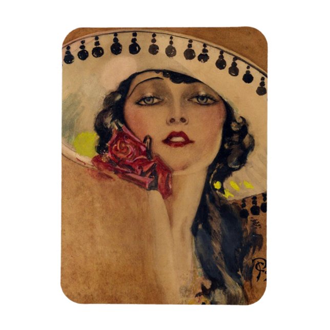 Art Deco Pin-flicka ☆ Vintage art Flexible Magnet (Vertikal)