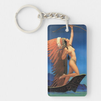 Art Deco Pin-flicka ☆ Vintage artKeychain