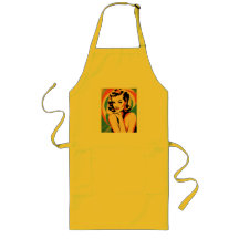 Art Deco Pin Up Girl Gult Apron Mode