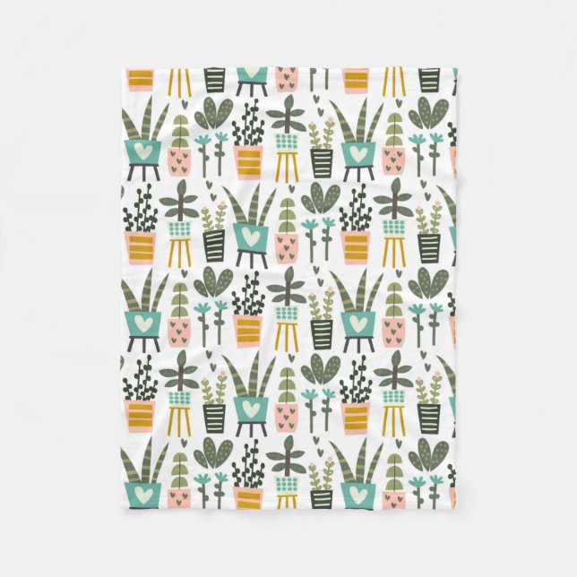 Art Deco Planter Fleecefilt (Framsidan)