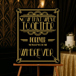 Art deco-platsplan bröllop tecken poster