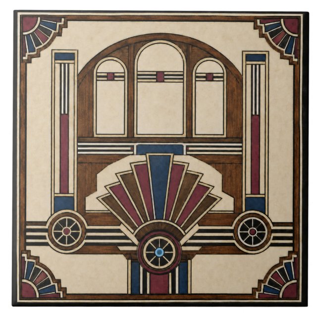 Art Deco-platta Kakelplatta (Framsidan)