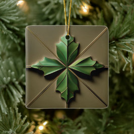 Art Deco Poinsettia-blad Julgransprydnad Keramik