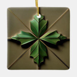 Art Deco Poinsettia-blad Julgransprydnad Keramik