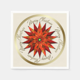 Art Deco Poinsettia Pappra Napkins Pappersservett