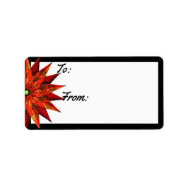 Art Deco Poinsettia till-från Adressetikett
