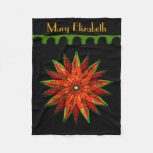 Art Deco Poinsettia-WOWEN (Personlig) Fleecefilt