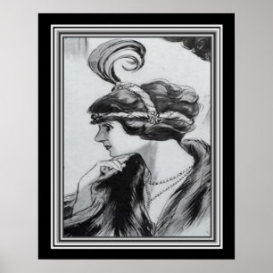 Art Deco Porträtt i Flapper ca 1920 - 16 x 20 Poster