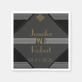 Art Deco Posh Bröllop Napkin Pappersservett
