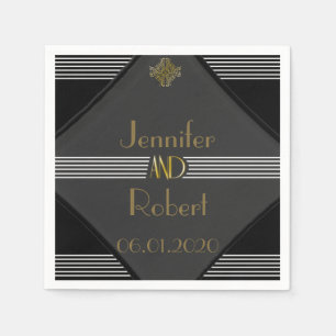 Art Deco Posh Bröllop Napkin Pappersservett