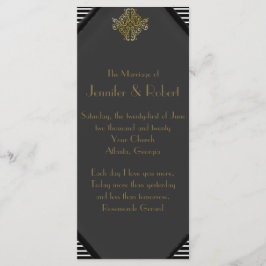 Art Deco Posh-Bröllopsprogrammet Program