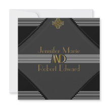 Art Deco Posh Wedding-inbjudan