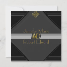 Art Deco Posh Wedding-inbjudan Inbjudningar