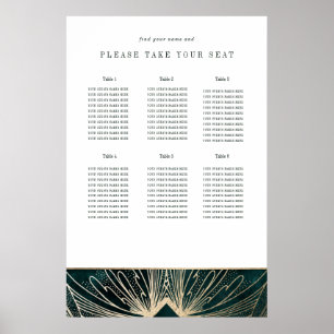 Art deco poster Emerald grönt och guld