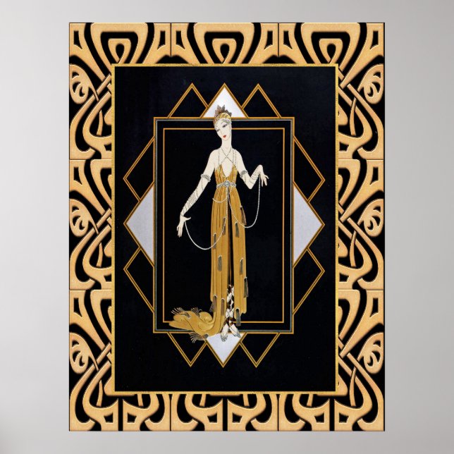 Art Deco Poster (inspirerad av Erte). (Framsidan)