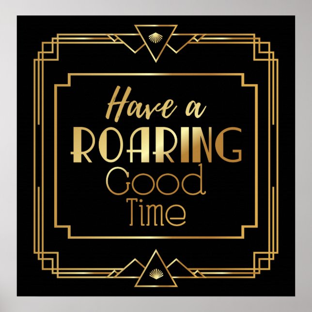 Art Deco Poster "Låt oss Party som Gatsby" (Framsidan)