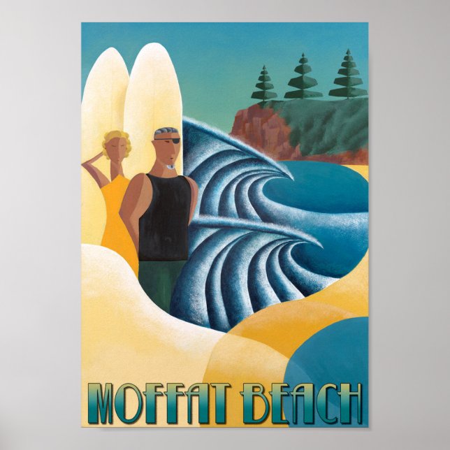 Art Deco Poster Moffat Beach (Framsidan)