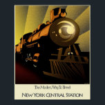 Art Deco Poster Tåg New York Central Station<br><div class="desc">Du väljer att sätta in den här konsdecon eller inte.</div>