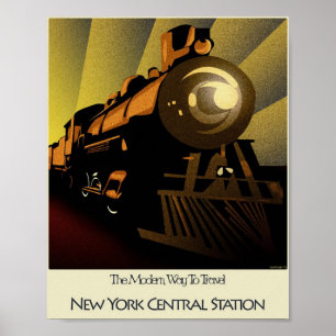 Art Deco Poster Tåg New York Central Station
