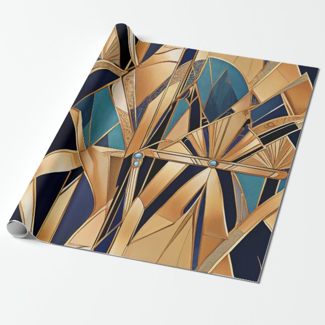 Art Deco presentpapper (Utrullad)