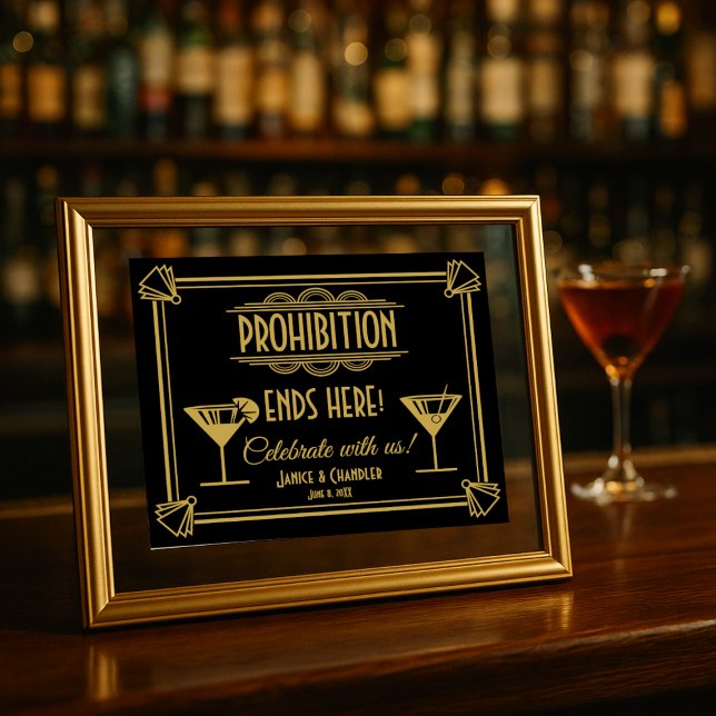 Art Deco Prohibition Bröllop Pub-tecken: Poster (Skapare uppladdad)