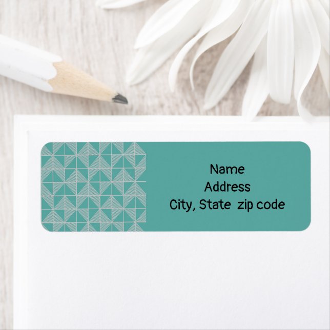 Art Deco Puzzle Returadress Etikett (Insitu)