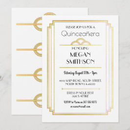 Art Deco Quinceanera Födelsedagsfest 1920-talet In Inbjudningar