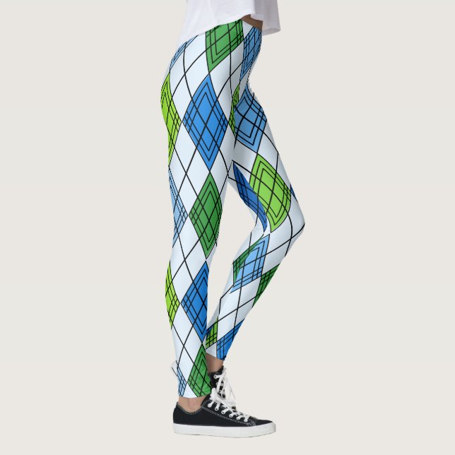 Art Deco Rain Argyle Leggings (Höger)