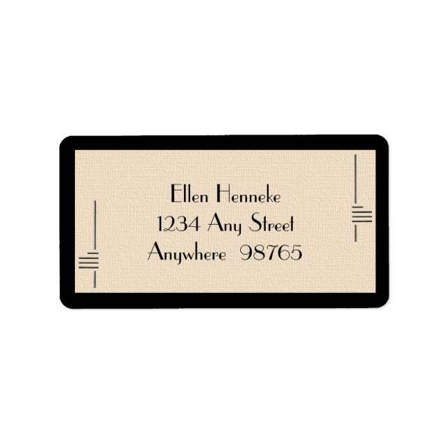 Art Deco Ram Adressetikett (Framsidan)