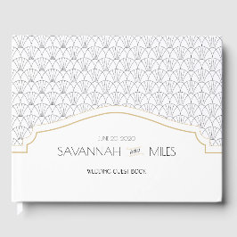 Art Deco Ram Bröllop Guest Bok