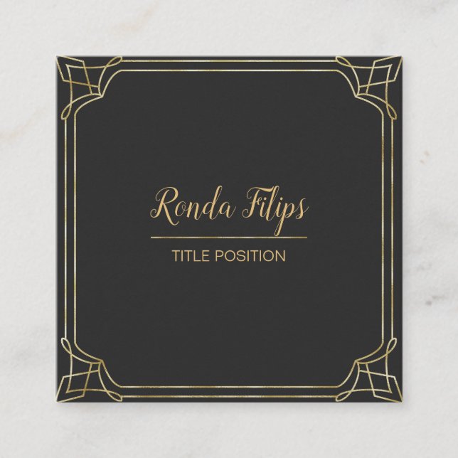Art Deco Ram Fyrkantigt Visitkort (Framsida)