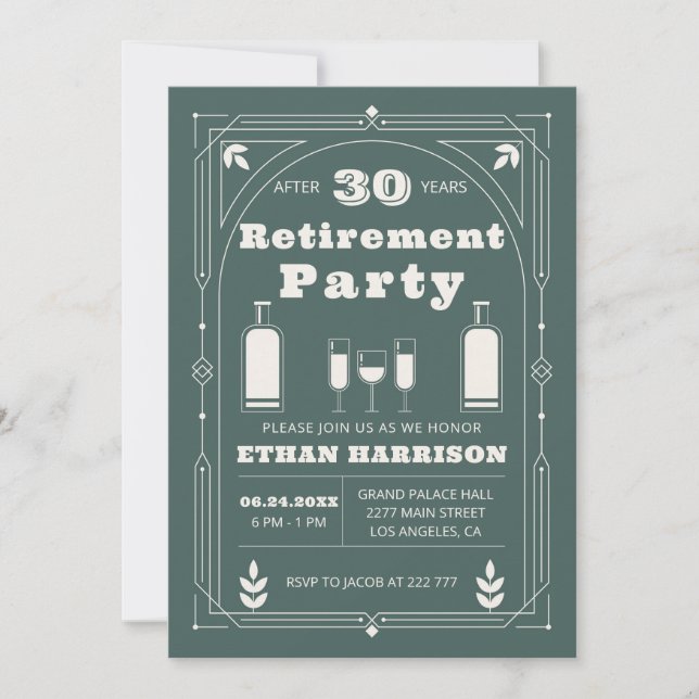 Art Deco Ram Inbjudningar (Framsida)