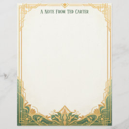 Art Deco-ram med lotus brevpapper