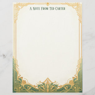 Art Deco-ram med lotus brevpapper