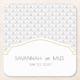 Art Deco Ram Square Papper Underlägg Kvadrat