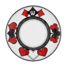 Art Deco Red and Black Card Kostym monogrammed