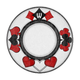 Art Deco Red and Black Card Kostym monogrammed