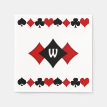 Art Deco Red and Black Card Kostym - Monogrammed