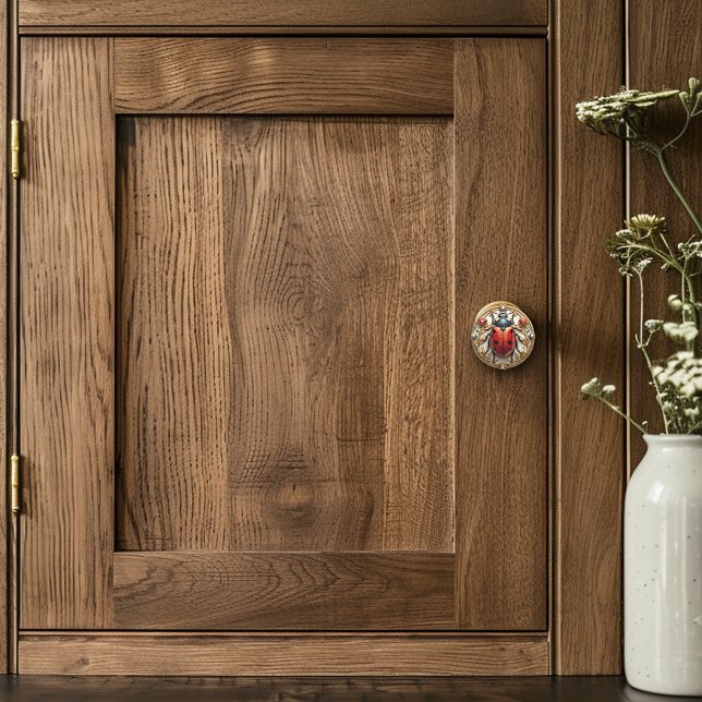 Art Deco Red Enamel Ladybug Rubies Guld Diamonds Knopp (Skapare uppladdad)