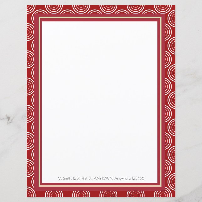 Art Deco Red & Guld Personlig Papprare Lakan (Skapare uppladdad)