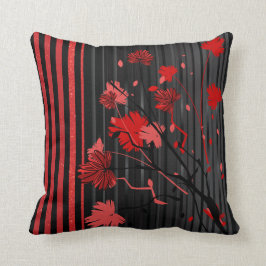 Art Deco Red Rand Mönster Kudde