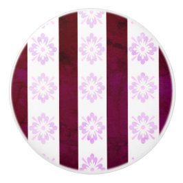 Art Deco Red Rosa Ceramic pull Knopp