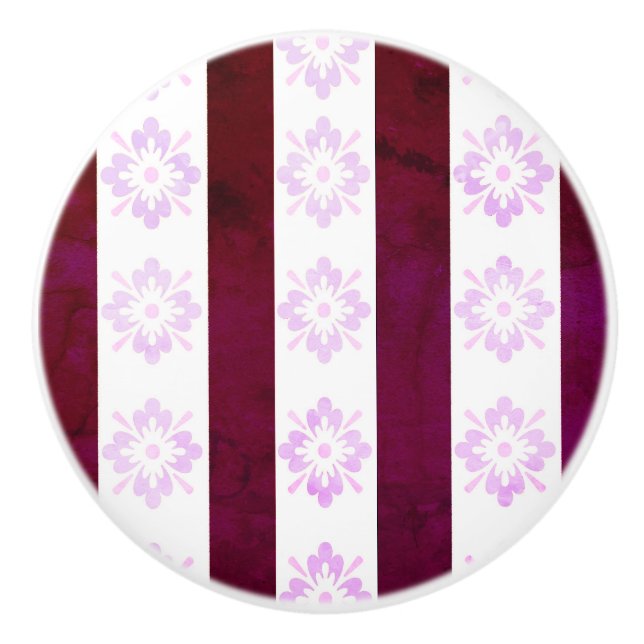 Art Deco Red Rosa Ceramic pull Knopp (Framsidan)