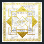 Art Deco Rehearsal Dinner Bröllop Marble Gold Foil Poster<br><div class="desc">Skapa en Underbar Gatsby-inspirerad design av Art Deco-stil med abstraktens geometriska former i vit marmor och guld. Byt ut exempeltexten mot en egen personlig. Gör en underbar gåva till bröllop, årsdag, födelsedag, Far eller Mor, marknadsföring, pension och andra särskilda tillfällen. (VIKTIGT: Denna produkt användor inte äkta guld-folie eller marmor. Foton...</div>