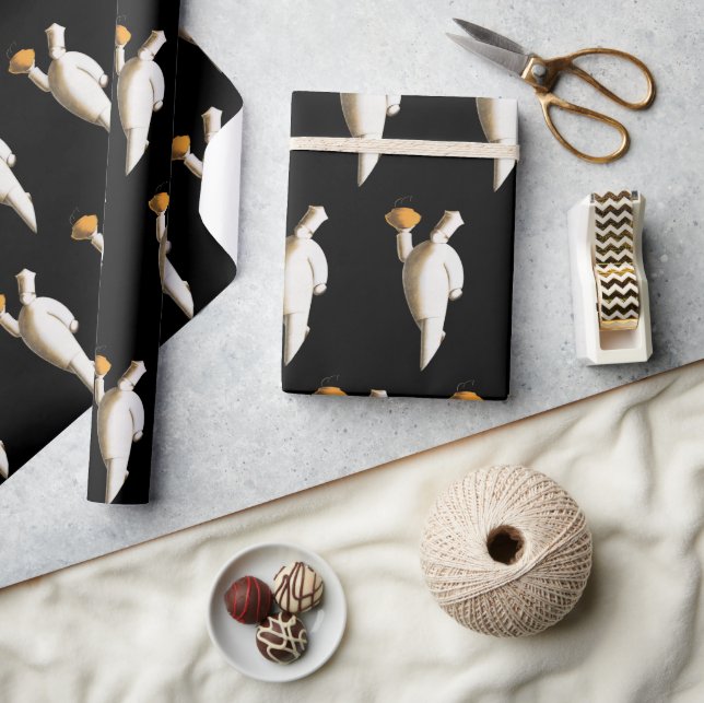 Art Deco-restaurang kock, vintageföretag Presentpapper (Hantverk)