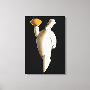 Art Deco-restaurangchef, vintageföretag Canvastryck