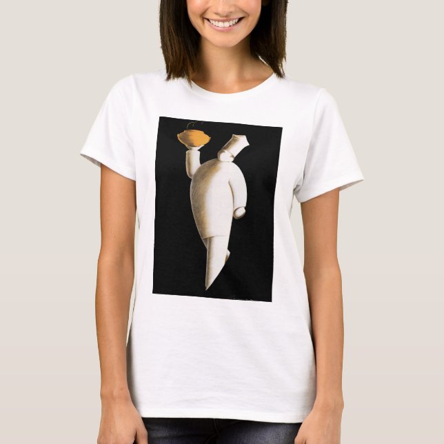 Art Deco Restaurant Chef, Vintage Business Tee Shirt (Framsida)