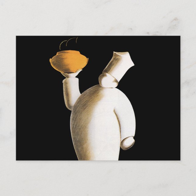 Art Deco Restaurant Chef, Vintage Business Vykort (Framsida)